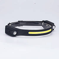 Ліхтар налобний А-WJ-8088 2*3W+COB5W з датчиком руху та вбудованим акумулятором 1000 mAh