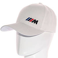 Белая бейсболка кепка с логотипом авто BMW M БМВ М мужская женская Белый