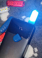 Синий Светодиодный мини фонарик на 3 светодиода,USB лампа, брелок, LED светильник, ночник.