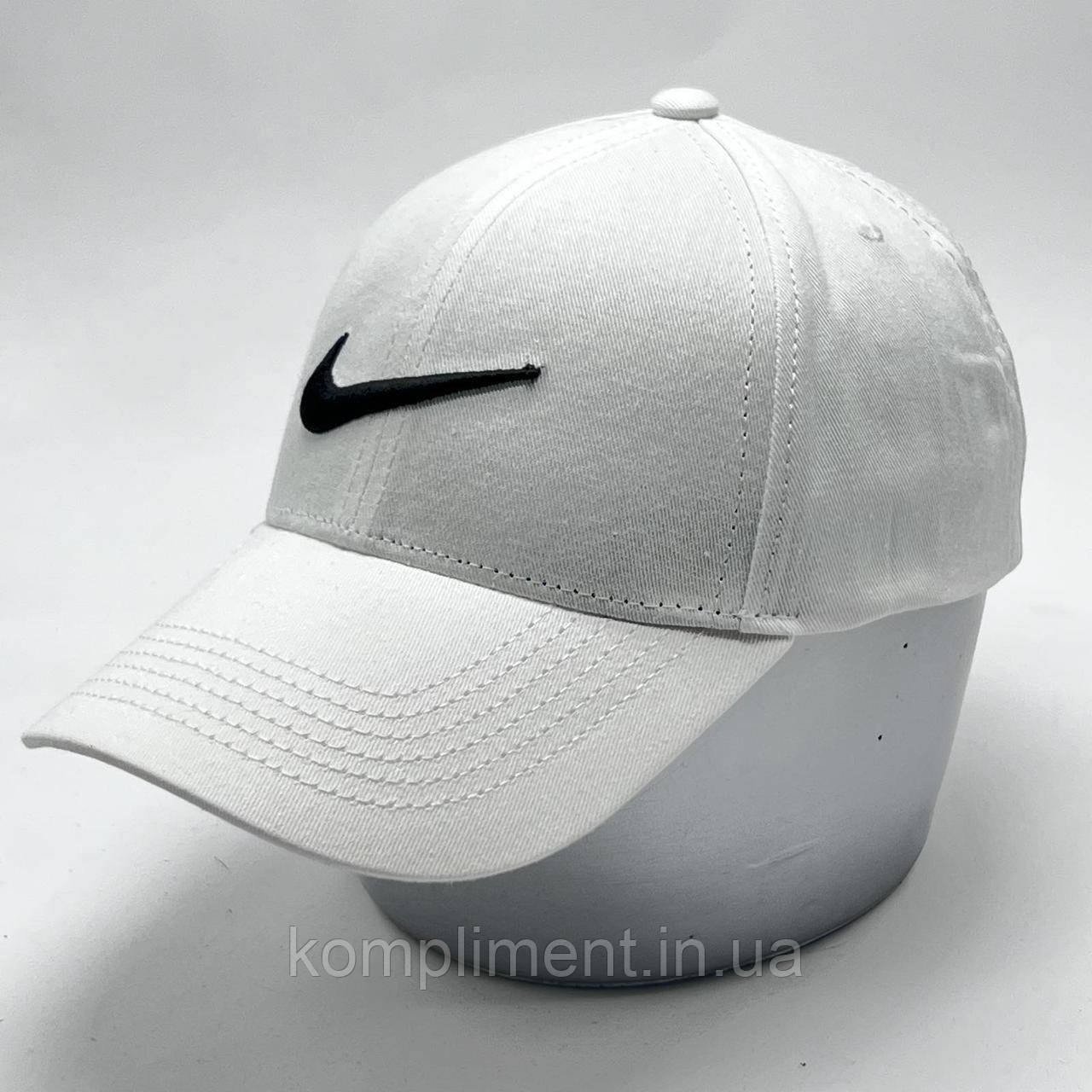Стильна чоловіча жіноча кепка — бейсболка з логотипом і регулятором, біла VK 1460