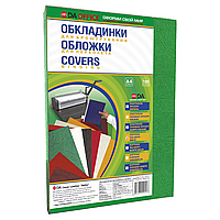 Обложки для переплета DA картонные А4 Delta под кожу зеленые 230 гр/м², 100 шт