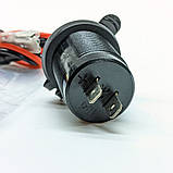 USB розетка A93G автомобільна кругла врізна (12-24В, USB QC 3.0 + TYPE-C PD, зелене підсвічування, з дротами для підключення), фото 5