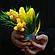 Букет тюльпанів і мімози із мила ручної роботи  в кашпо, фото 2