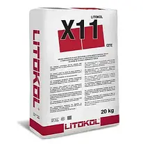 LITOKOL X11 - поліпшений клей для  плитки з продовженим часом відкритого шару. 20кг.  Клас С2ТЕ. 3-5,5кг/м2