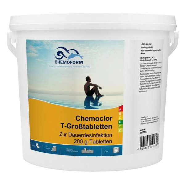 Chemochlor-T-Großtabletten довготривалий хлор (табл.200гр) - 5кг, хімія для басейнів