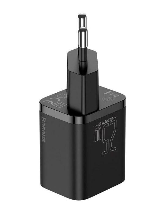 Сетевое зарядное устройство Baseus Super Si Quick PD25W+QC3.0 with cable Type-C to Type-C Black TZCCSUP-L01, фото 2