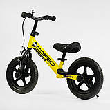 Велобіг дитячий 12" EVA (ПЕНА) CORSO 12517 зі сталевою рамою та ручним гальмом, з підставкою для ніжок, фото 5