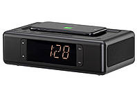 Часы акустическая док-станция 2E SmartClock Wireless Charging, Alarm Clock, Bluetooth, FM, USB, AUX Black