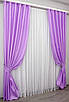 Атласні штори (2шт. 1,4х2,7м.) Монорей, колір бузковий. Код 740ш 39-300, фото 3