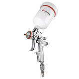 Фарбопульт пневматичний HVLP II професійний, форсунка - 1.4 мм, верхній пластиковий бачок - 600 мл, 2 бар, фото 4