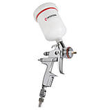 Фарбопульт пневматичний HVLP II професійний, форсунка - 1.4 мм, верхній пластиковий бачок - 600 мл, 2 бар, фото 5