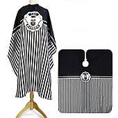 Накидка для клієнта The Barber Череп (розмір140х160) смужка біло-чорна