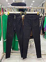 Модні чорні джинси зі стразами, жіночі молодіжні джинси з високою посадкою
