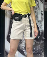 Женские джинсовые шорты бежевые котон бренд