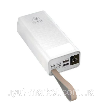 Зовнішній акумулятор, павербанк 30000 mAh Bilishi PowerBank з ліхтариком 2 USB