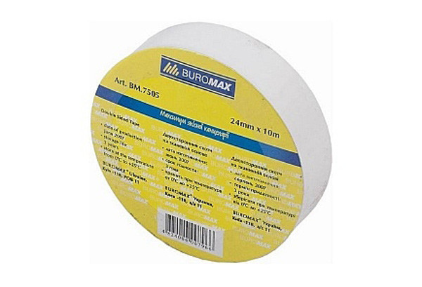 Скотч двосторонній 24мм*10м Buromax (6)