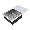 Кухонна мийка  Platinum Handmade WHITE GLASS 780х510х200, фото 3