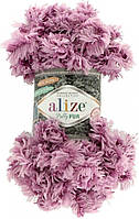 Нитки в'язальні Alize Puffy Fur. 100 г. 6 м. Колір — бузок 6103