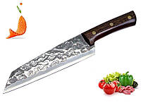 Кованый многофункциональный нож шеф Киритсуке 17.3 см с рукоятью из дерева Венге (KFCKLS-03)