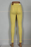 Жіночі жовті джинси з високою талією, фото 3