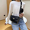 Стьобана сумочка-клатч з додатковим гаманцем в чорному кольорі, фото 4