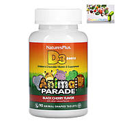 Вітамін Д3 для дітей, Nature's Plus, Source of Life, Animal Parade, вітамін D3, зі смаком натуральної черешні