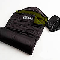 Качественный спальный мешок с чехлом, наружная водонепроницаемая ткань, наполнитель зимний синтепон