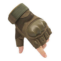 Військові захисні чоловічі короткопалі рукавички (Оливковий)