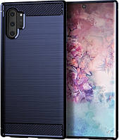 Защитный чехол-панель MADORU Carbon для Samsung Galaxy Note 10+ Blue