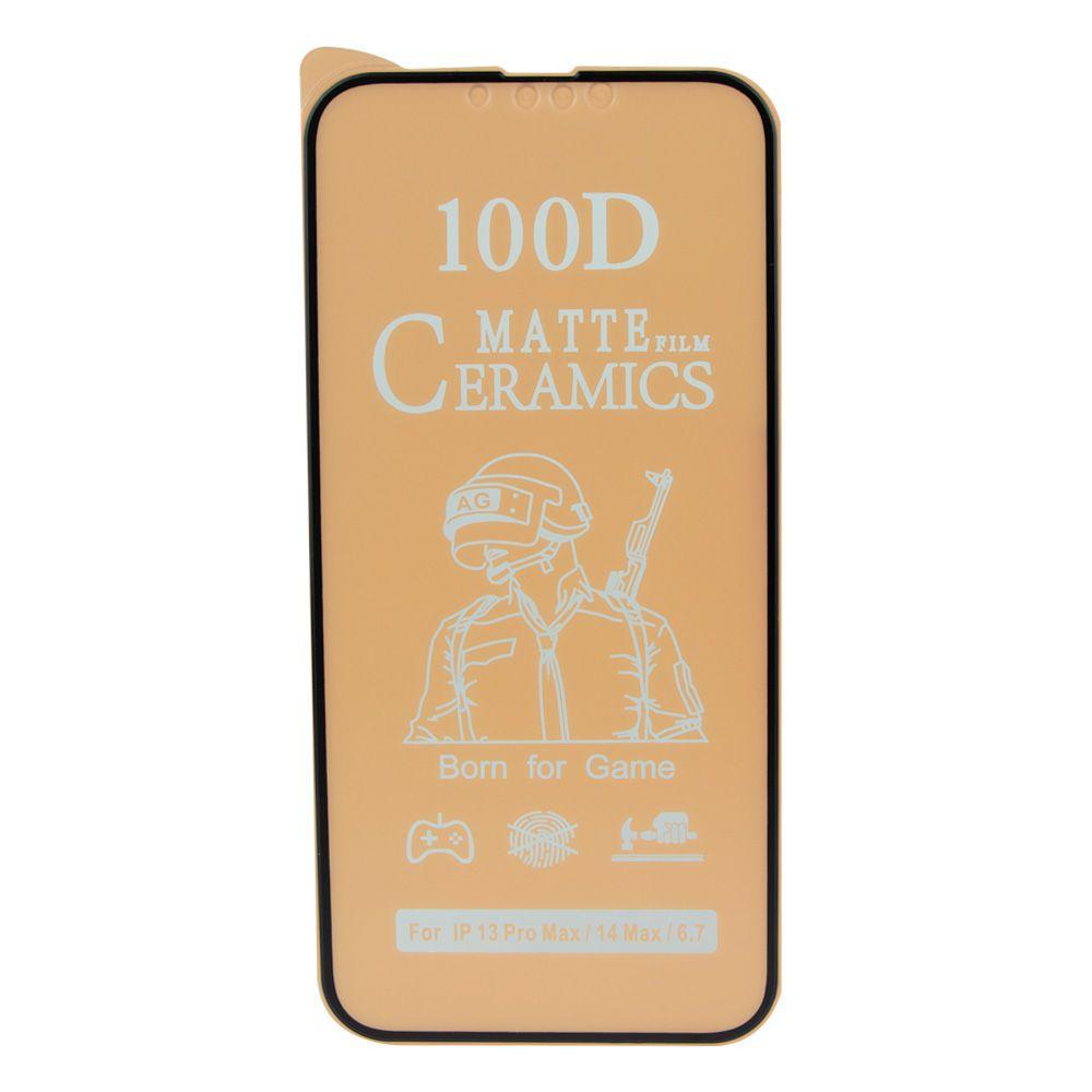 Захисне скло Matte Ceramic (гнучке матове) iPhone 14 Чорне, фото 1