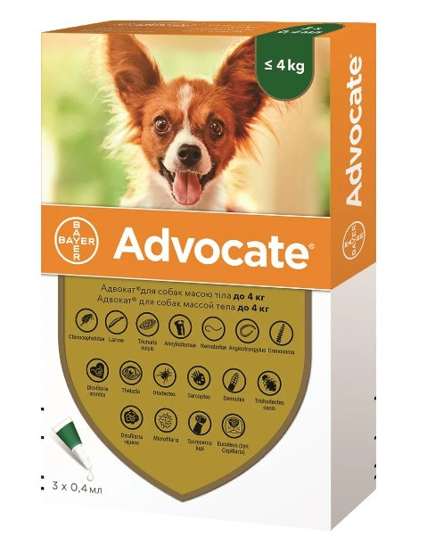 Адвокат для собак до 4 кг (3 піпетки), фото 1