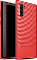 Защитный чехол-панель MADORU Carbon Combi для Samsung Galaxy Note 10 Red