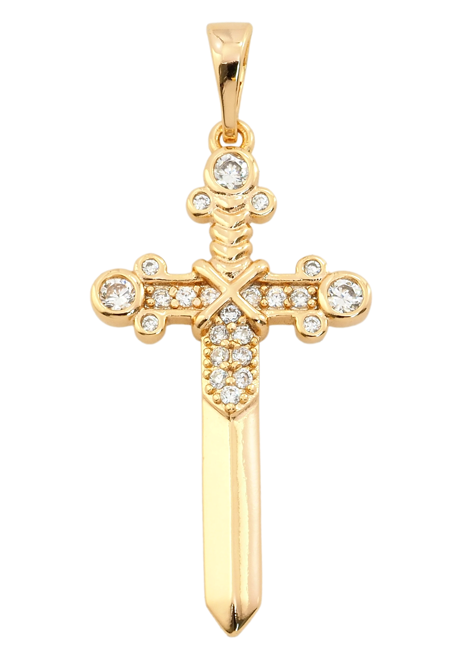 Кулон Xuping Позолота 18K "Хрест у вигляді меча з цирконієм" для ланцюжка до 5мм
