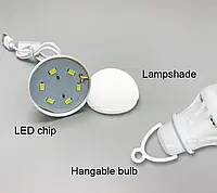 USB лампа на дроті економна світлодіодна лампочка робота від павербанка