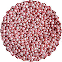 Посипка кондитерська "Кульки рисові в цукровій глазурі (рожевий перламутр) 5 мм", 25 грам