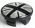 Ковпачок заглушка на литі диски Mini Cooper 3613-1171 069 55 мм чорний британський прапор, фото 2
