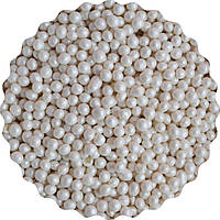 Посипка кондитерська "Кульки рисові в цукровій глазурі (білий перламутр) 5 мм", 25 грам