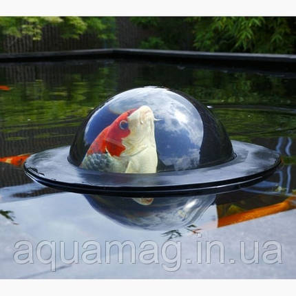 Плаваючий купол для риб Velda Floating Fish Dome (М), годівниця для коропів коі, ставкової риби, фото 1