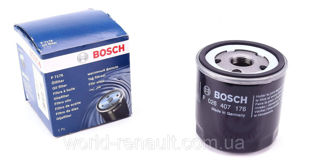 BOSCH (Німеччина) F026407176 — Оливний фільтр (високий) на Рено Логан 2, Дачіа Логан 2, Сандро 2 1.5dci