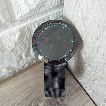 Стильний наручний годинник Чоловічий кварцовий наручний годинник Dijanes Чорний (KG-6385)