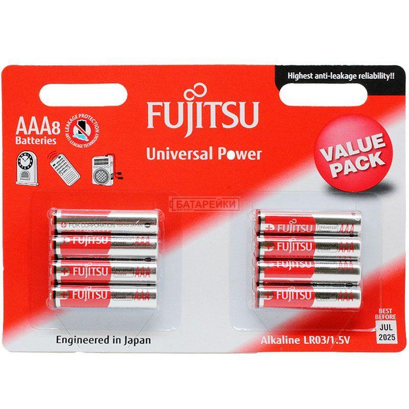 Лужна батарейка FUJITSU Alkaline Universal Power ААА/LR03 8шт/уп blister