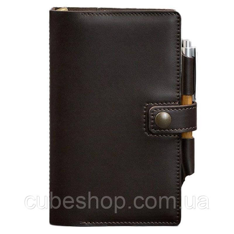 Шкіряний блокнот софт-бук 4.0 (темно-коричневий) A5 mini шкіра Krast, фото 1