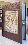 Біблія подарункова  книга  в шкіряному окладі  на російській мові,накладка Трійця сріблення -позолота , розмір  20*30, фото 6