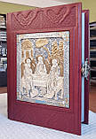 Біблія подарункова  книга  в шкіряному окладі  на російській мові,накладка Трійця сріблення -позолота , розмір  20*30, фото 2