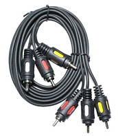 Кабель мультимедійний 3RCA to 3RCA 1.8m Atcom (10711), Вхід - RCA x 3, тип Вихід - RCA x 3