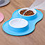 Подвійна миска для собак із силіконовим килимком Нековзна миска для води їжі кішок та цуценят, фото 4