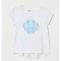 Дитяча футболка з паєтками H&M на дівчинку 4-6 років р.110-116 - мушля