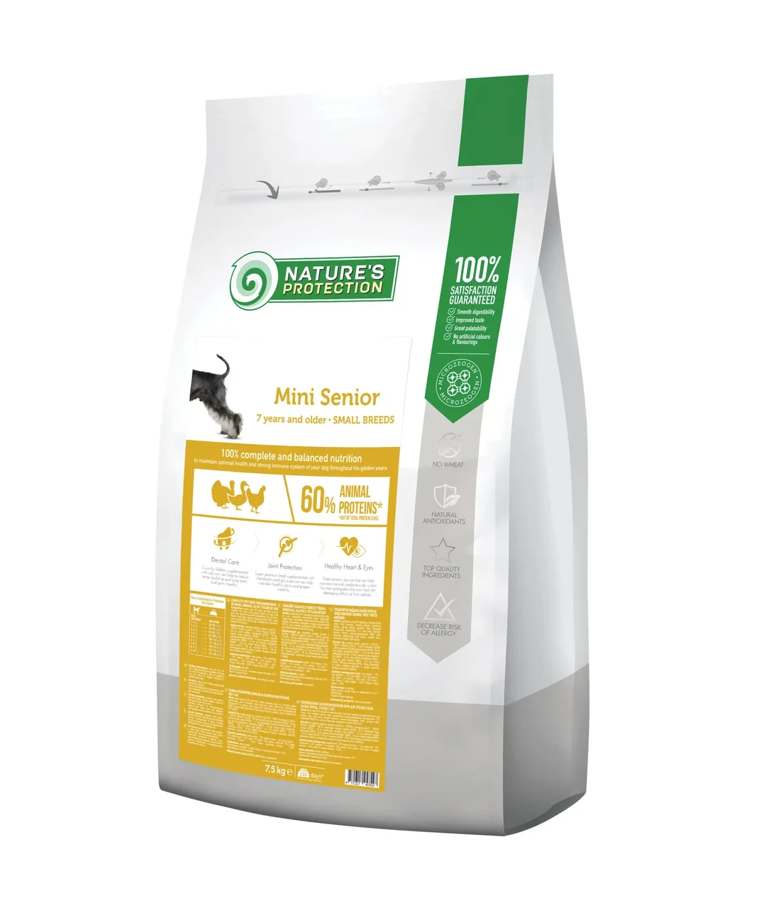 Сухий корм для дорослих собак малих порід старше 7 років Mini Senior Small Breeds Nature's Protection 7.5 кг (м'ясо птиці)