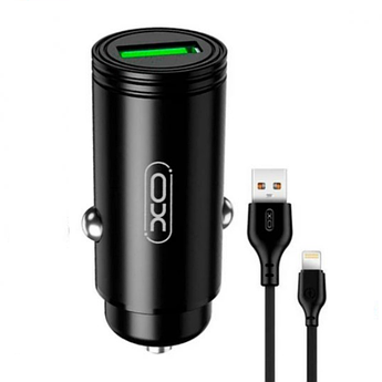 Зарядний пристрій XO 1хUSB QC + кабель Lightning CC39