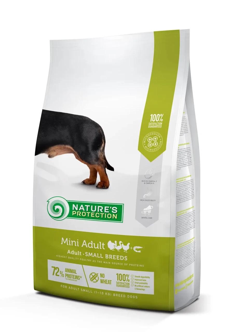Сухий корм для дорослих собак малих порід Mini Adult Small Breeds Nature's Protection 2 кг (м'ясо птиці)